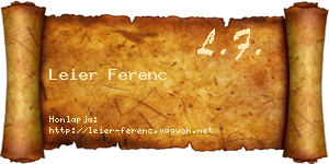 Leier Ferenc névjegykártya