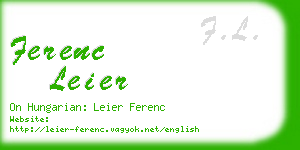 ferenc leier business card